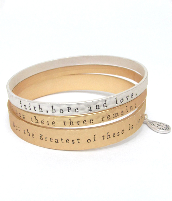 Religious multi color set of bracelets