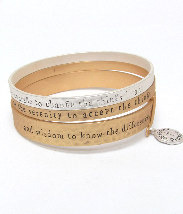 Religious multi color set of bracelets 