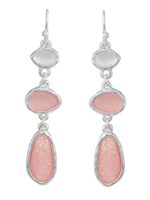 Sealife theme seaglass dangle drop earring