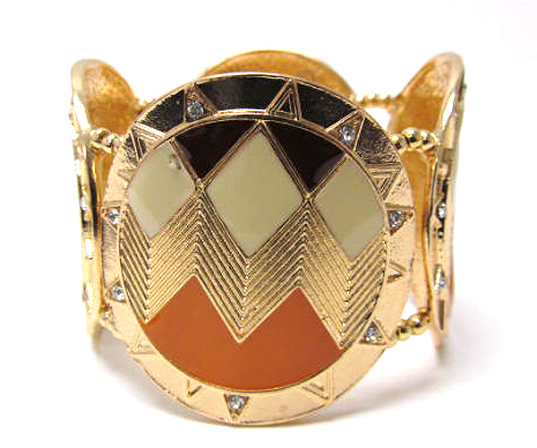 Crystal triangle zigzag spring fashion stretch bracelet