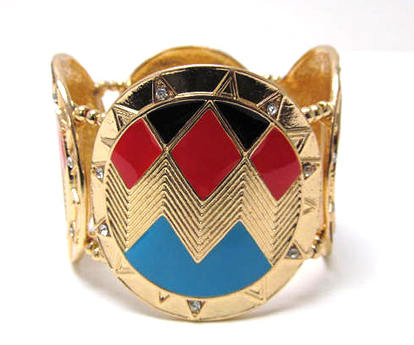 Crystal triangle zigzag spring fashion stretch bracelet