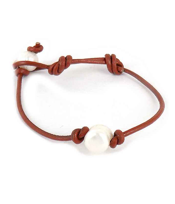 Freshwater pearl cord bracelet