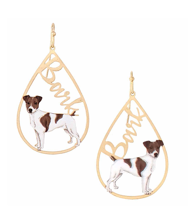 PET LOVERS THEME TEARDROP EARRING - DOG