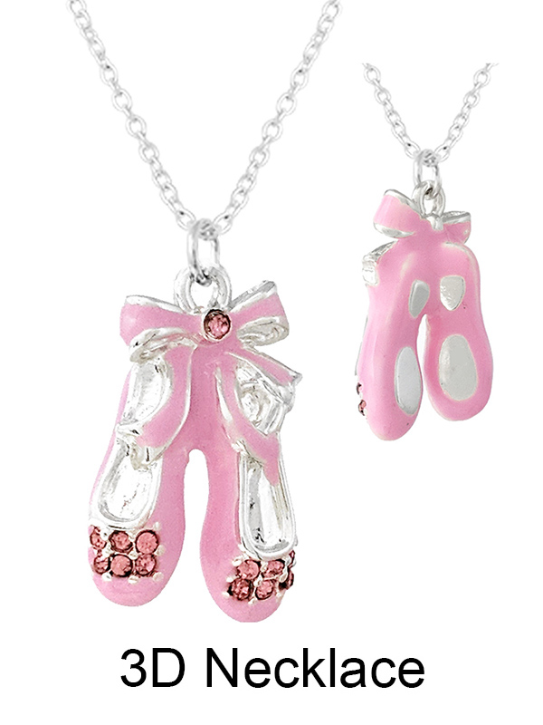 BALLERINA THEME 3D EPOXY PENDANT NECKLASE - SHOE