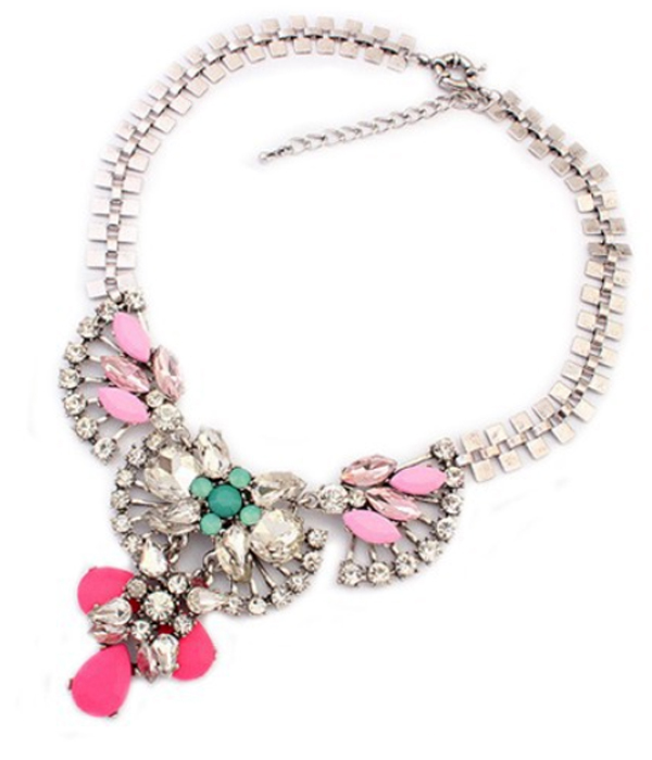 Multi crystal cocktail necklace