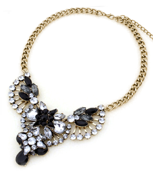 Multi crystal cocktail necklace