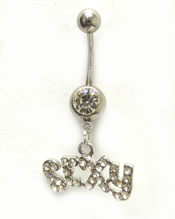 Surgical steel sexy crystal belly ring  navel ring