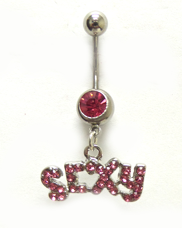 Surgical steel sexy crystal belly ring  navel ring