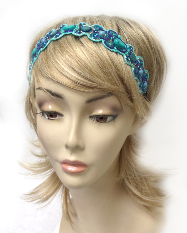 Handmade multi seedbeads headband