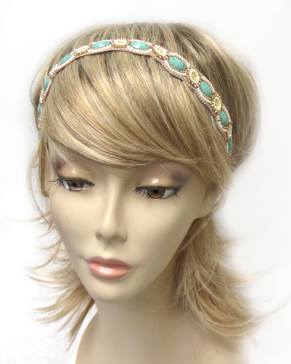 Handmade multi seedbeads headband