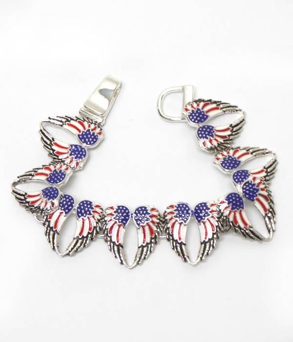 American flag wings magnetic bracelet