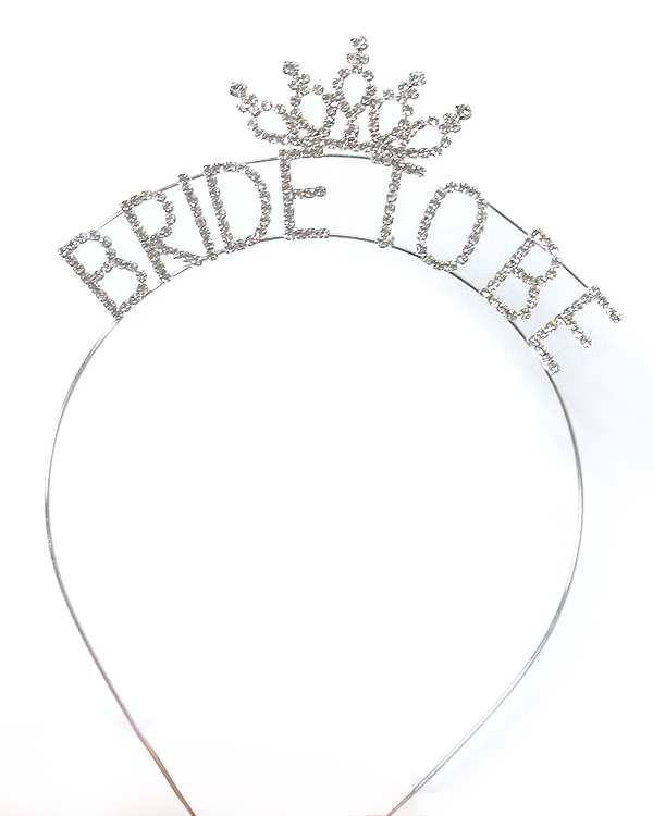 Crystal crown top bride to be bridal headband