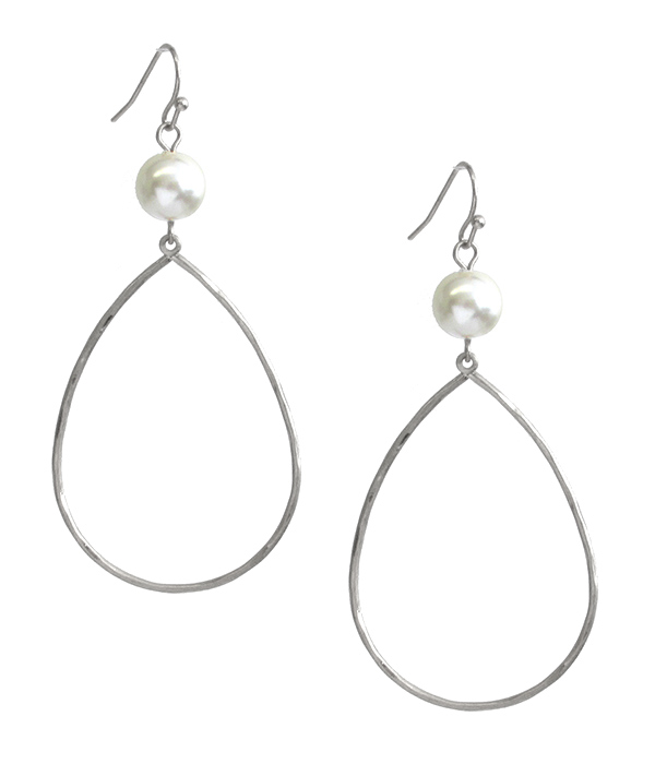 PEARL AND WIRE TEARDROP EARRING