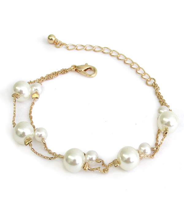 FRESHWATER PEARL MIX DOUBLE LAYER BRACELET