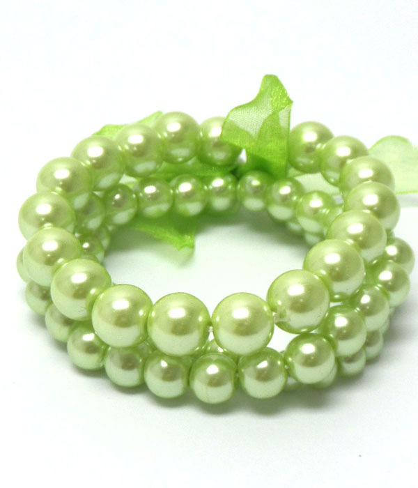 Pearl stretch bracelet set of 3