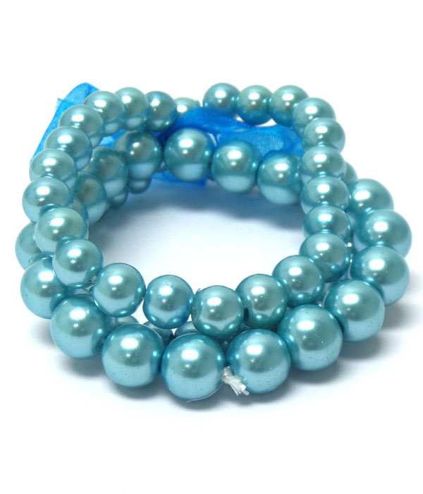 Pearl stretch bracelet set of 3