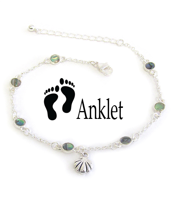 SEALIFE THEME ABALONE ANKLET - SHELL
