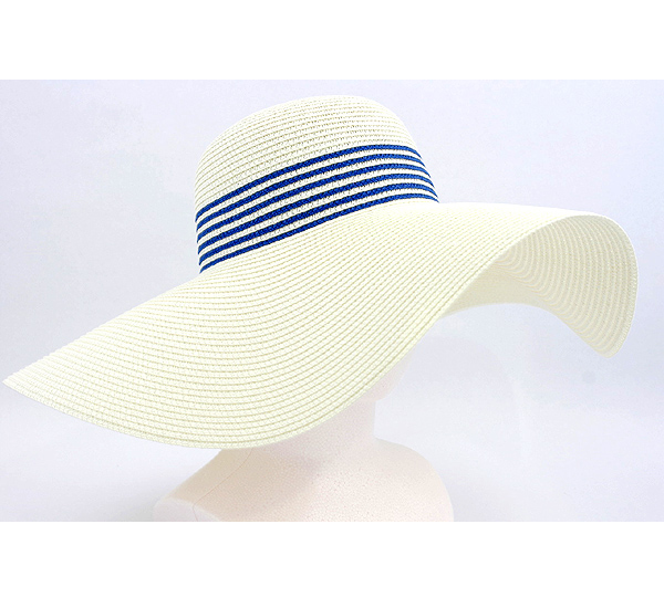 Paper straw super floppy brim and attachable bow accent summer hat
