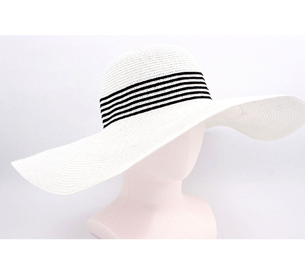Paper straw super floppy brim and attachable bow accent summer hat