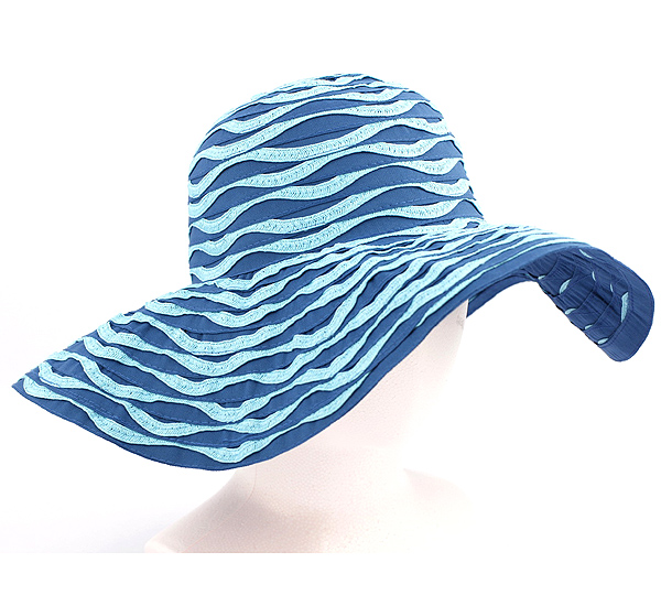 Straw and fabric mix super floppy brim hat