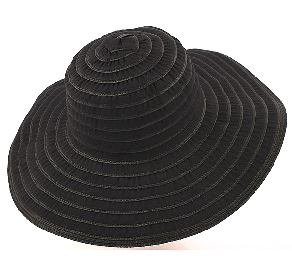 Straw and fabric mix floppy brim hat