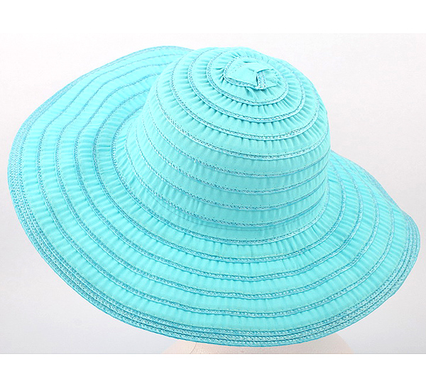 Straw and fabric mix floppy brim hat
