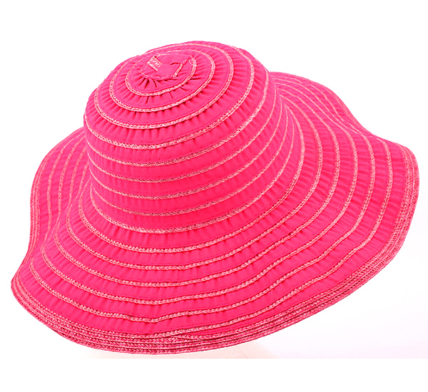 Straw and fabric mix floppy brim hat