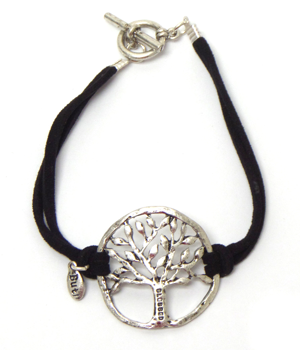 Handmade suede lifetree bracelet
