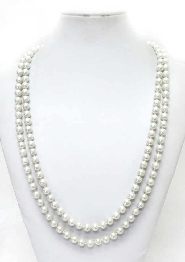 Two layer pearl necklace