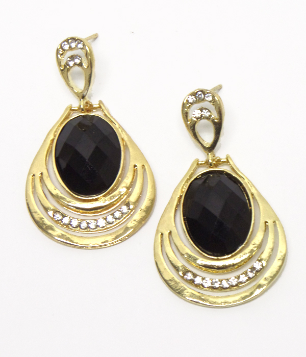 Metal teardrop drop necklace earrings 