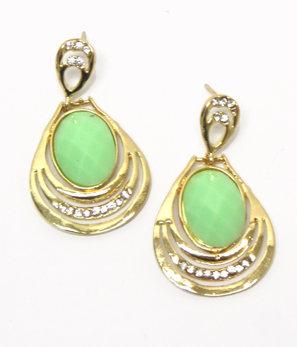 Metal teardrop drop necklace earrings 