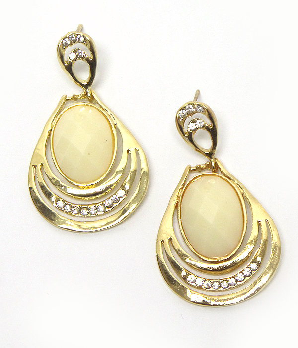 Metal teardrop drop necklace earrings