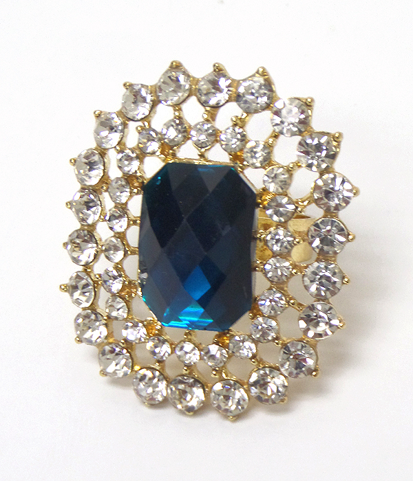 Crystals with stone center ring