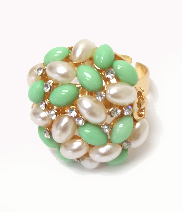 Oval pearl cluster ring 