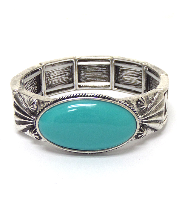 Turquoise  stone metal bracelet