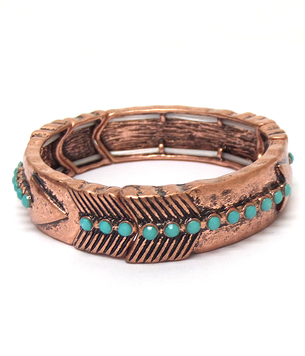 Turquoise  stone metal bracelet 