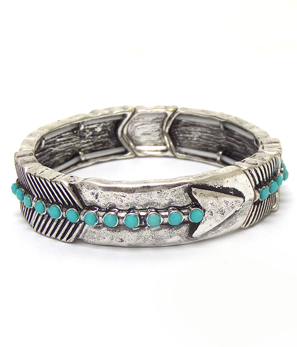Turquoise  stone metal bracelet 
