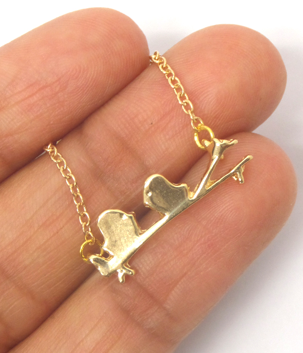 Etsy style birds on branch pendant necklace