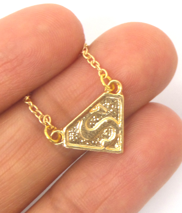 Etsy style superman pendant necklace