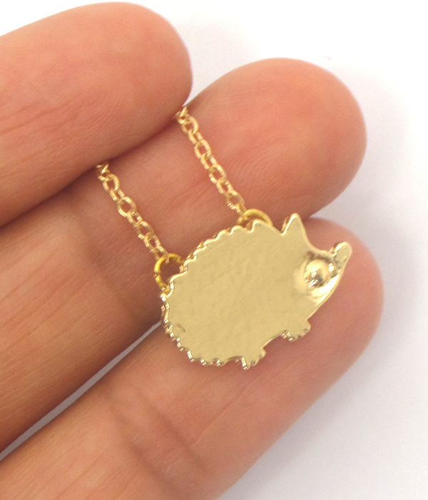 Etsy style hedgehog pendant necklace