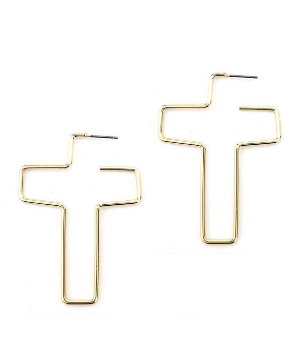 WIRE CROSS EARRING