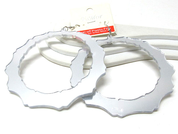Basketball wives inspired large acrylic bamboo shape hoop earring - hoops