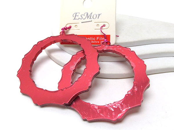 Basketball wives inspired acrylic bamboo shape hoop earring - hoops