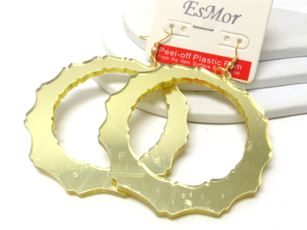 Basketball wives inspired acrylic bamboo shape hoop earring - hoops