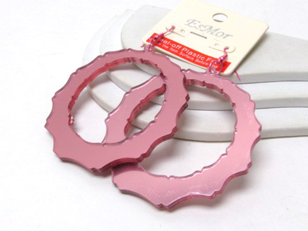 Basketball wives inspired acrylic bamboo shape hoop earring - hoops