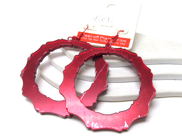 Basketball wives inspired acrylic bamboo shape hoop earring - hoops