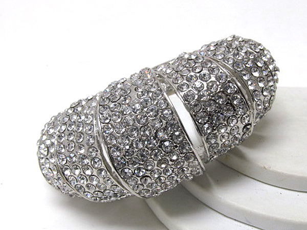 Crystal architectural fashion style metal fashion hinge bangle