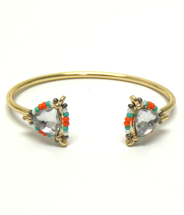 Ethnic seed beads thillion cuff bangle bracelet