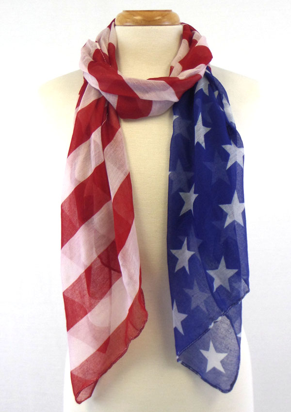 Patriotic theme american flag scarf