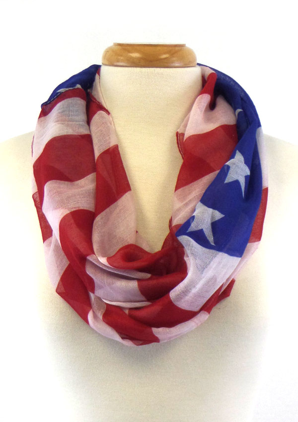Patriotic theme american flag infinity scarf